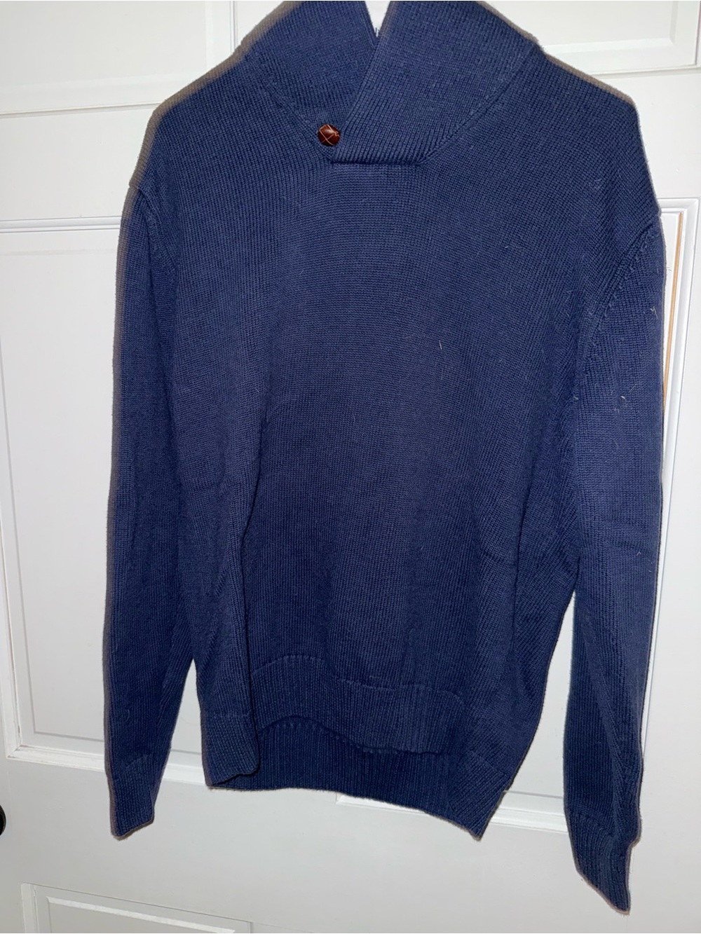 Jos. A. Bank Navy Turtleneck Shawl Sweater